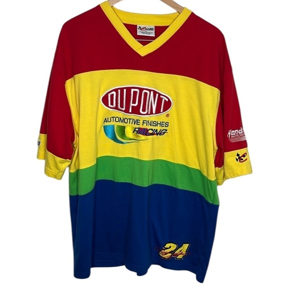 Chase Authentics Dupont Racing Embroidered Rainbow Shirt Jeff Gordon Men Size XL - Picture 1 of 5